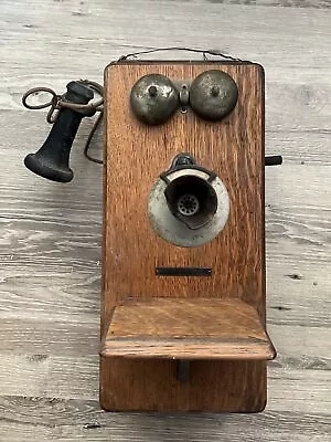 Antique Stromberg Carlson Wall Mount Oak Wood Telephone • $323.76