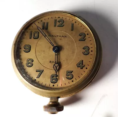 1900's Waltham 8 Day Clock Brass Auto Car Clock Runs • $95