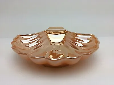Peach Luster Milk Glass Clam Shell Candy Dish • $10
