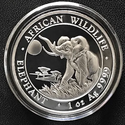 2016 Somalian Elephant 1 Oz .9999 Silver Brilliant Uncirculated Mint Coin Africa • $25.01