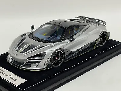 1/18 T&P McLaren 720 S Mansory In Silver And Carbon 99 Pieces Alcantara Base • $399.95