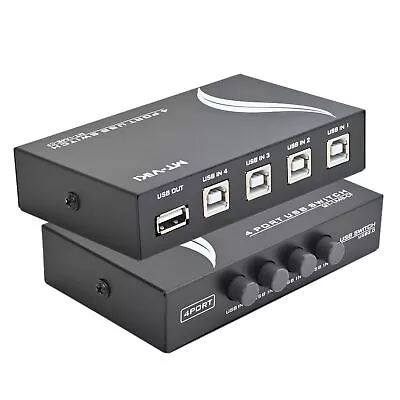 4 Port USB 2.0 Sharing Manual Switch Box Hub 4 PCS Share Switcher 1 USB Devic... • $18.64