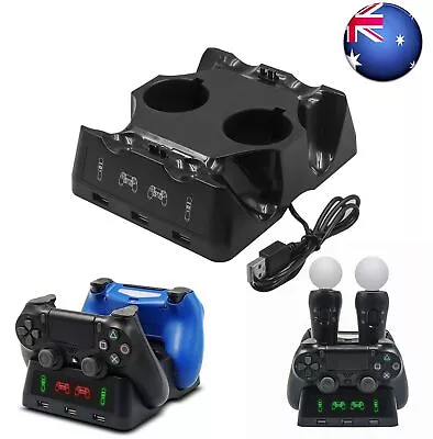 $23.29 • Buy AU 4 In 1 Controller Charging Dock Station Stand For Playstation PS4 PSVR VR MOV