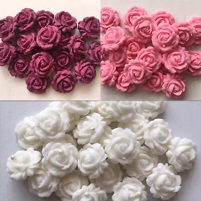 £3 • Buy 12 Roses - Edible Sugar Paste - Cup Cake Decorations, Toppers