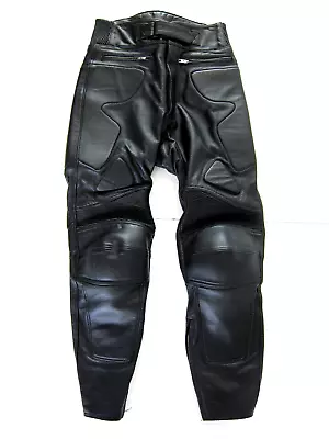 Teknic 100% Black Leather Protective Padded Motorcycle Pant Men Size 30/Small • $149.99