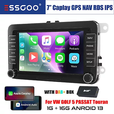 7  Car Radio DAB + Carplay Android 13 GPS For VW GOLF 5 6 Touran Polo Caddy Jetta • $133.71