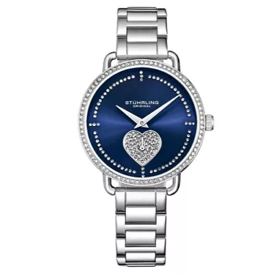 Stuhrling 3910 2 Vogue Valentina Quartz Crystal Accented Bracelet Womens Watch • $95