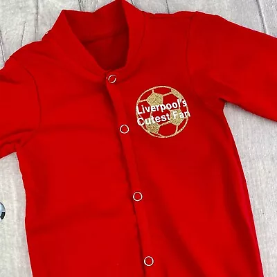 £14.99 • Buy LIVERPOOL FOOTBALL KIT, BABY SLEEPSUIT, Cutest Fan Romper Newborn Gift
