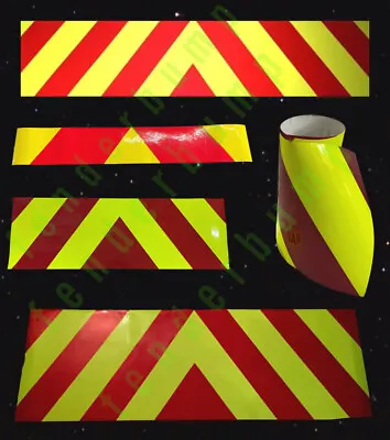 Rear Chevrons Red Reflective / Dayglo Yellow Choose Sticker OR Magnetic Sign • £13.95