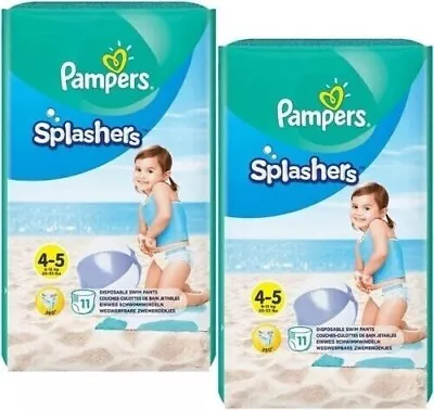 Pampers Splashers Swim Nappies Size 4 To 5 - Disposable Swimming Pants - 22 Pack • £8.90