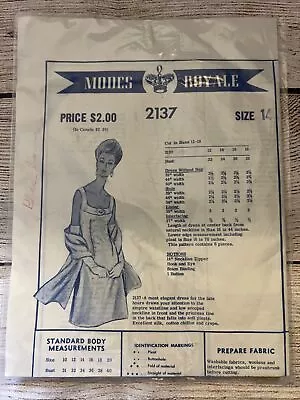 Modes Royale 2137 Size 14 Womens Vintage Sewing Pattern 1960s Cocktail Dress NEW • $43.99