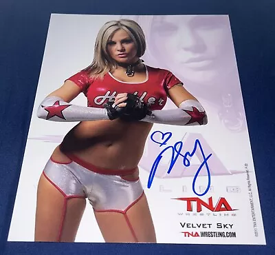 Velvet Sky Signed 8x10 Promo Photo Tna Wrestling Villianess Knockout Autograph • $26.99