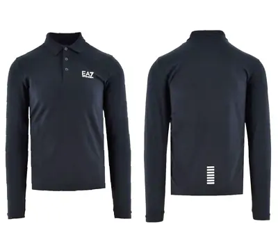 Emporio Armani Men's Navy Core L/S Lightweight Stretch Polo Size UK M 39  Chest • £69.99