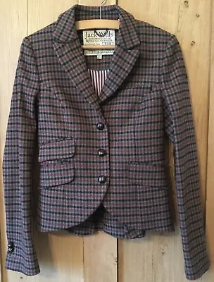JACK WILLS Woman’s Check Tweed Jacket. UK8. Single-breasted. Hardly-ever Worn • £39.99