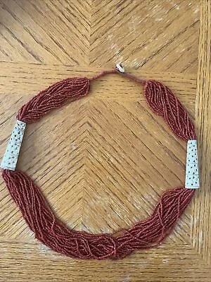 Vintage Red Coral Tamba Necklace Tribal Nagaland Coral 20 Strand Necklace BONE • $49.99