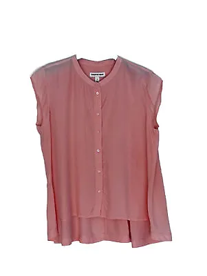 $22 • Buy Country Road Peach Silk Blend Drop Back Cap Sleeve Shirt, Size 12