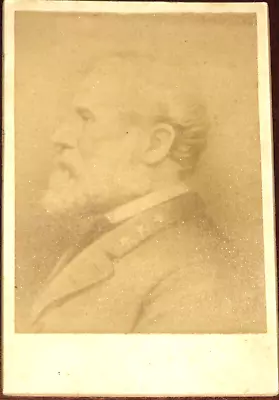 1880's CIVIL WAR CABINET CARD CDV GENERAL ROBERT E. LEE  - TOUGH PROFILE POSE! • $99.99