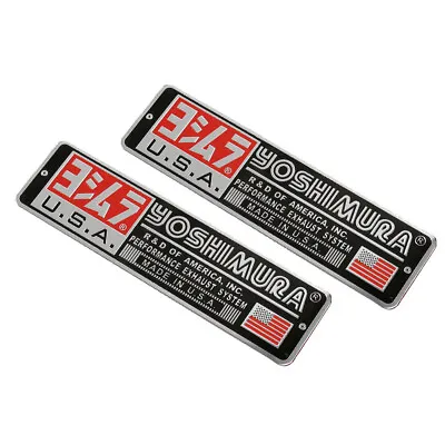 2PC Aluminium Yoshimura Sticker Heat-resistant Motorcycle Exhaust Pipe USA Decal • $5.99