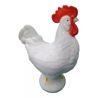 Vintage Westmoreland Milk Glass Standing Rooster Covered Dish - 9  • $25