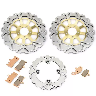 ZX6R 1998-2002 01 ZX9R 1998 1999 Front Rear Brake Rotors Disc Pads For Kawasaki • $215.89