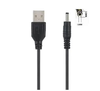 USB To 5v Power Supply Cable - 3.5mm X 1.35mm Jack / Tip • £1.49