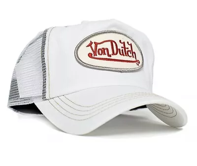 Von Dutch Trucker Authentic  Hat Snapback White Red Letters Vintage Rare New • $25