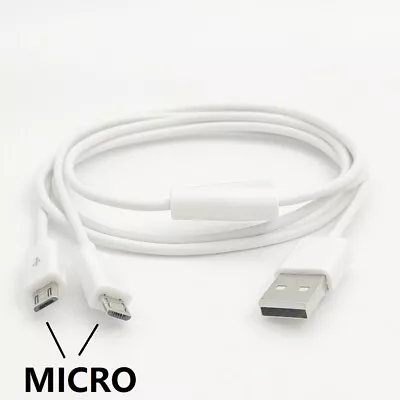 1m 3ft Micro USB Splitter Cable USB 2.0 To Dual Micro USB Y Charge Cable • $7.20