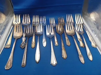 15 Silverplate Serving Forks Vintage Flatware Weddings Resale Craft Use • $40