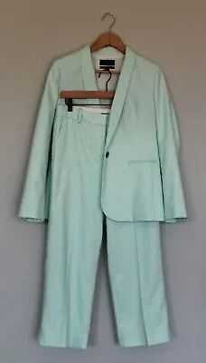 J. CREW Parke Blazer & Peyton Pants Linen Suit Sea Spray Pastel Mint Green 6 • $129.99