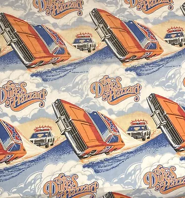 Vintage Dukes Of Hazzard General Lee Car TWIN FITTED FLAT Sheet Set 1982 • $30