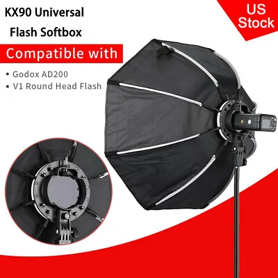 US KX90 Photo Universal Outdoor Octagon Umbrella Speedlite Flash Studio Softbox • $59.14