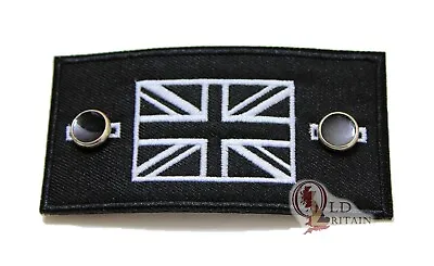 Union Jack Patch - Black & White - Sew-on Buttons  British Flag Clothing Badge • £3.99