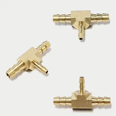 1pc 1/4 X 1/8 HOSE BARB TEE Brass Pipe 3 WAY T Fitting Thread Gas Fuel Water Air • $8.99