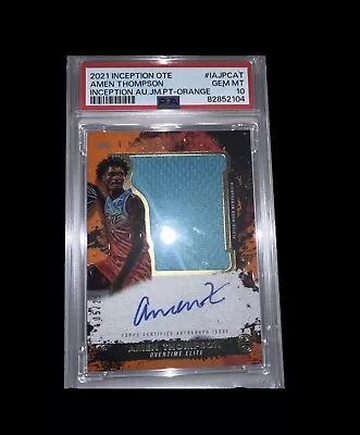 2021 Inception OTE AMEN THOMPSON 💥FIRST RPA AU JM PT Orange PSA GEM MINT 10💎‼️ • $900