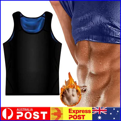 $17.99 • Buy Men Waist Trainer Sweat Vest Slimming Shirt Sauna Tank Top For Weight Loss AU