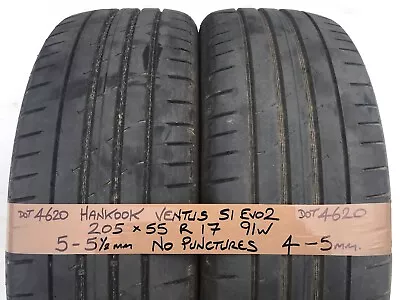 2 Hankook Ventus S1 Used Car Tyres 205 55 17 Wheels 2055517 Mercedes MO Audi VW • $88.39