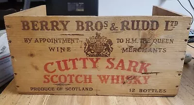 Vintage Cutty Sark Scotch Whisky Berry Bro's & Rudd Ltd. Wooden 12 Bottle Crate • $19.99