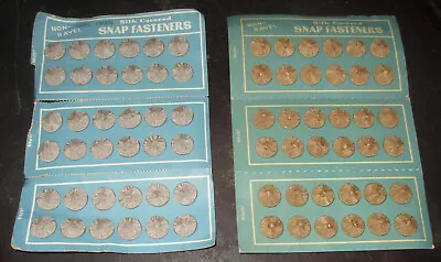 Lot Of Vintage Silk Covered Snap Fasteners Made In Japan Original Cards Gray Tan • $15