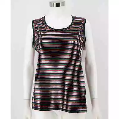 Madewell NEW Size Small One Pocket Muscle Tank Top Coastal Rainbow Stripe Womens • $7.50