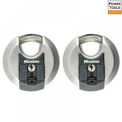 Master Lock Excell Stainless Steel Discus 70mm Padlock Keyed Alike X 2 • £30.68