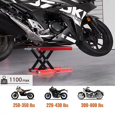 1100LB Motorcycle Jack Center Scissor Lift Repair Hoist Stand Bike ATV Wide Deck • $55.99