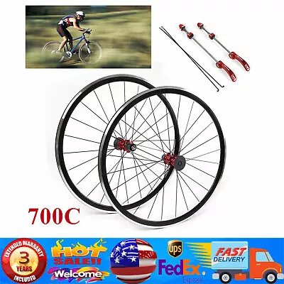 700C Ultralight Road Bicycle Bike Wheel Front Rear Wheelset Brake C/V 7-11 Speed • $108