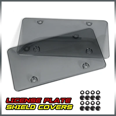 $8.40 • Buy Fit For Smoke Tinted Smoked Bubble License Plate Tag Shield Cover &Frame Auto