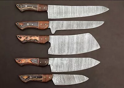 Japanese Kitchen Chef Knife Set German Steel Damascus Style Cleaver Knives • $209.52