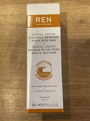 REN Glycol Lactic Radiance Renewal Mask With AHA 50ml New Boxed • £10.50