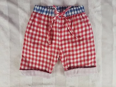 Mud Pie Red White & Blue Plaid 4th Of July Patriotic Pants Size 0-6 Months NWOT • $2.62