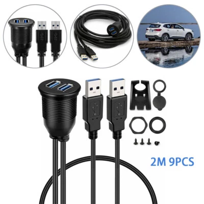 $23.60 • Buy Dual USB 3.0 Dash Flush Mount Dashboard Panel Extension For Car Boat Motorcycle