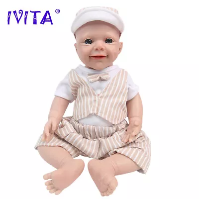 IVITA 18  Reborn Baby Doll Prematur Boy Full Body Silicone Doll Toddler Toy • $199