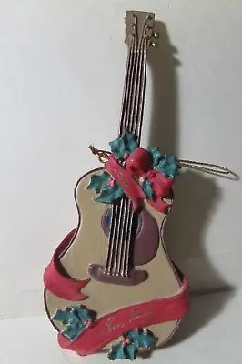 1997 Elvis Presley Heavy Resin Guitar Christmas Tree Ornament About 5 1/2  Long • $8.99