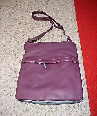 Likenew MYWALIT Genuine Leather Crossbody Bag Shoulder Purse Color Block Oxblood • $99